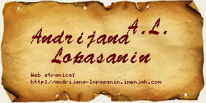 Andrijana Lopašanin vizit kartica